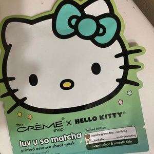 Limited edition luv u so matcha hello kitty face mask